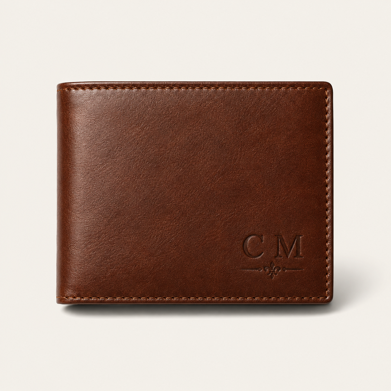 Portefeuille en cuir grave